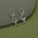 Sterling Silver Luna Moth Charm Hoop Earrings