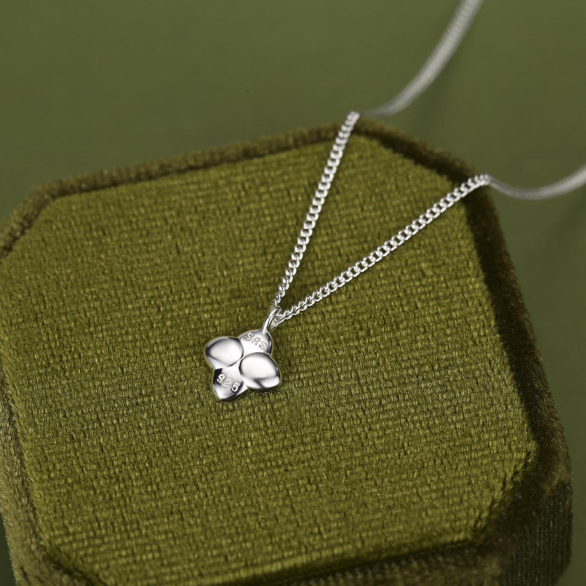 Sterling Silver Enamel Purple Hydrangea Necklace