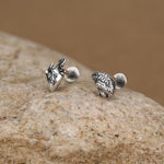 Sterling Silver Mismatched Anatomical Heart and Brain 16G Flat Back Labret