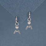 Sterling Silver Bacteriophage Charm Hoop Earrings