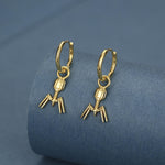 Sterling Silver Bacteriophage Charm Hoop Earrings