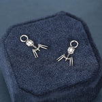 Sterling Silver Bacteriophage Charm Hoop Earrings