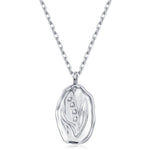 Lily of the Valley Birth Flower Oval Pendant Necklace