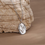 Lily of the Valley Birth Flower Oval Pendant Necklace