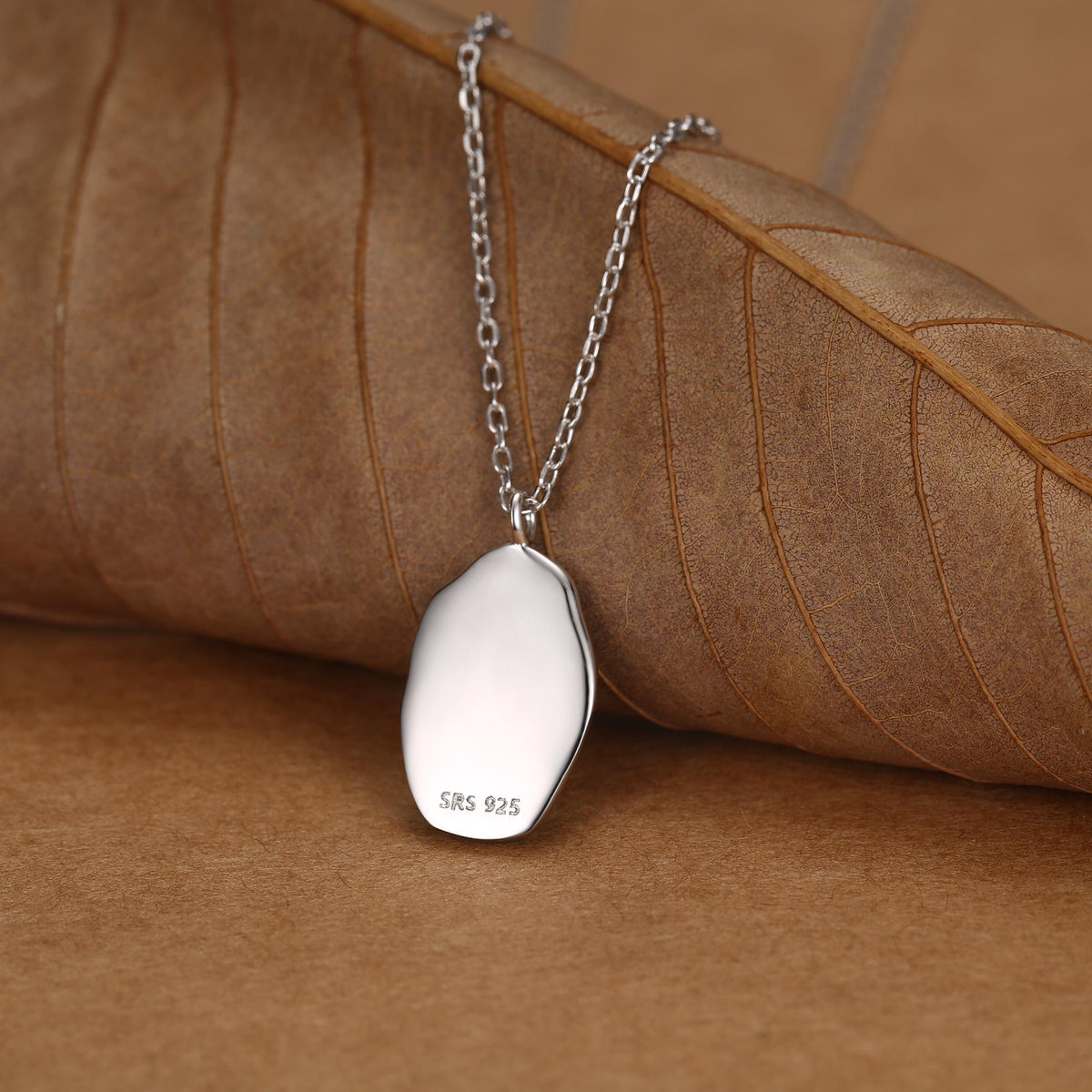 Water Lily Flower Oval Pendant Necklace