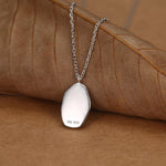 Water Lily Flower Oval Pendant Necklace