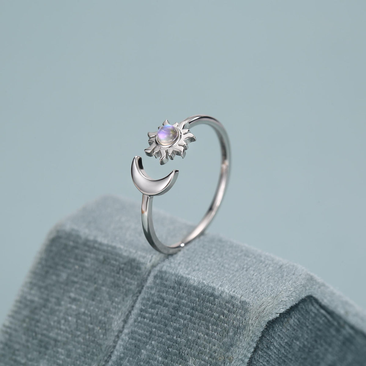 Moonstone Sun & Moon Open Ring