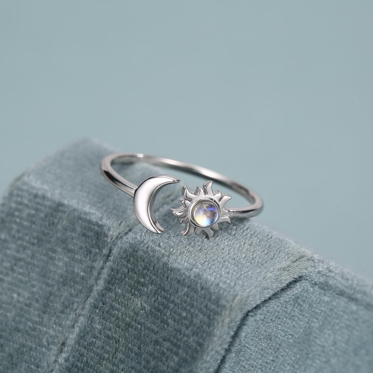 Moonstone Sun & Moon Open Ring