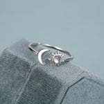 Moonstone Sun & Moon Open Ring