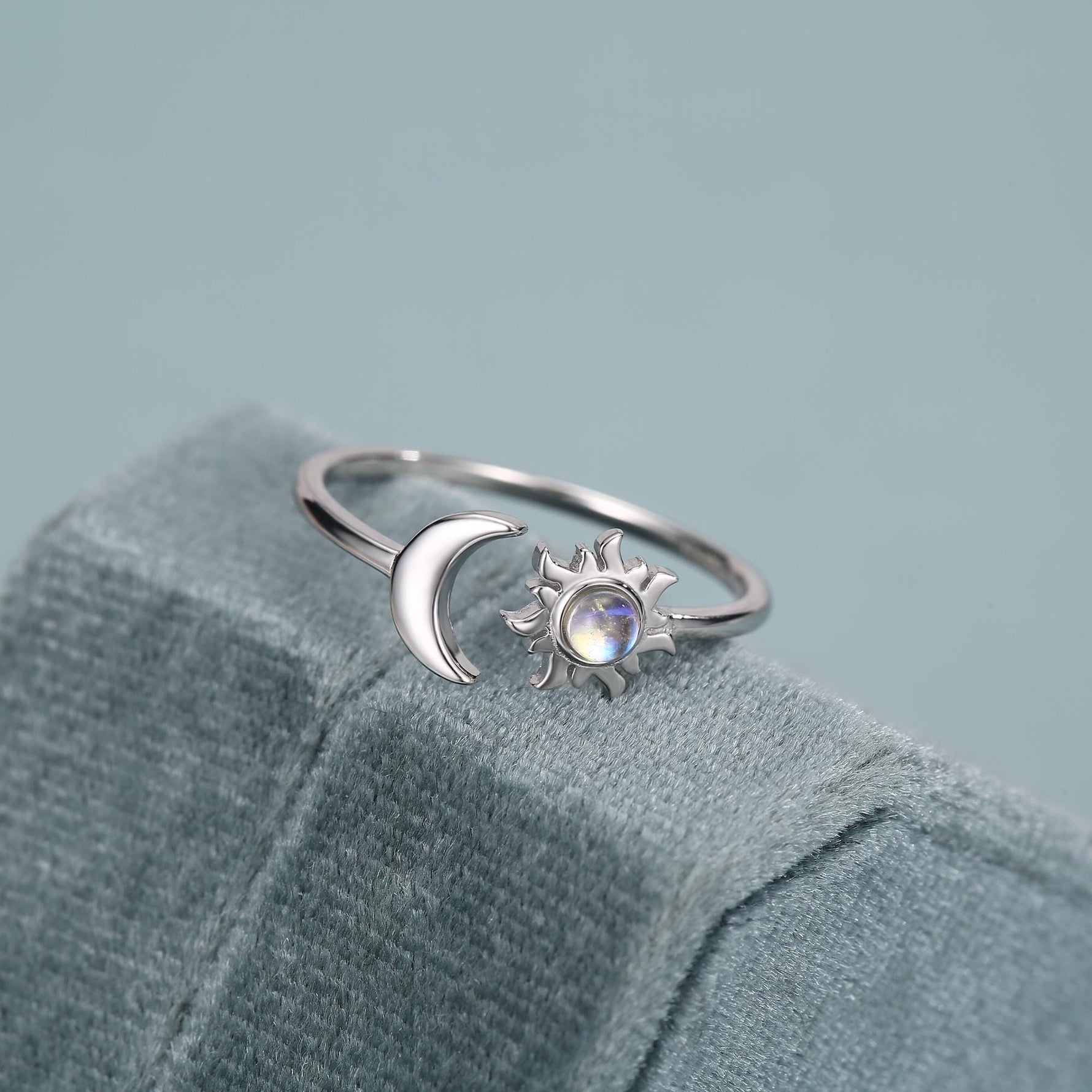 Moonstone Sun & Moon Open Ring