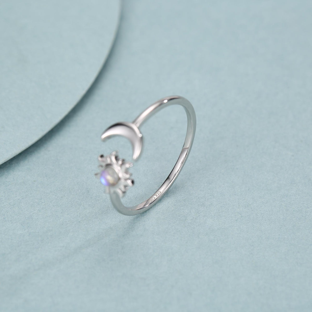 Moonstone Sun & Moon Open Ring