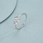 Moonstone Sun & Moon Open Ring