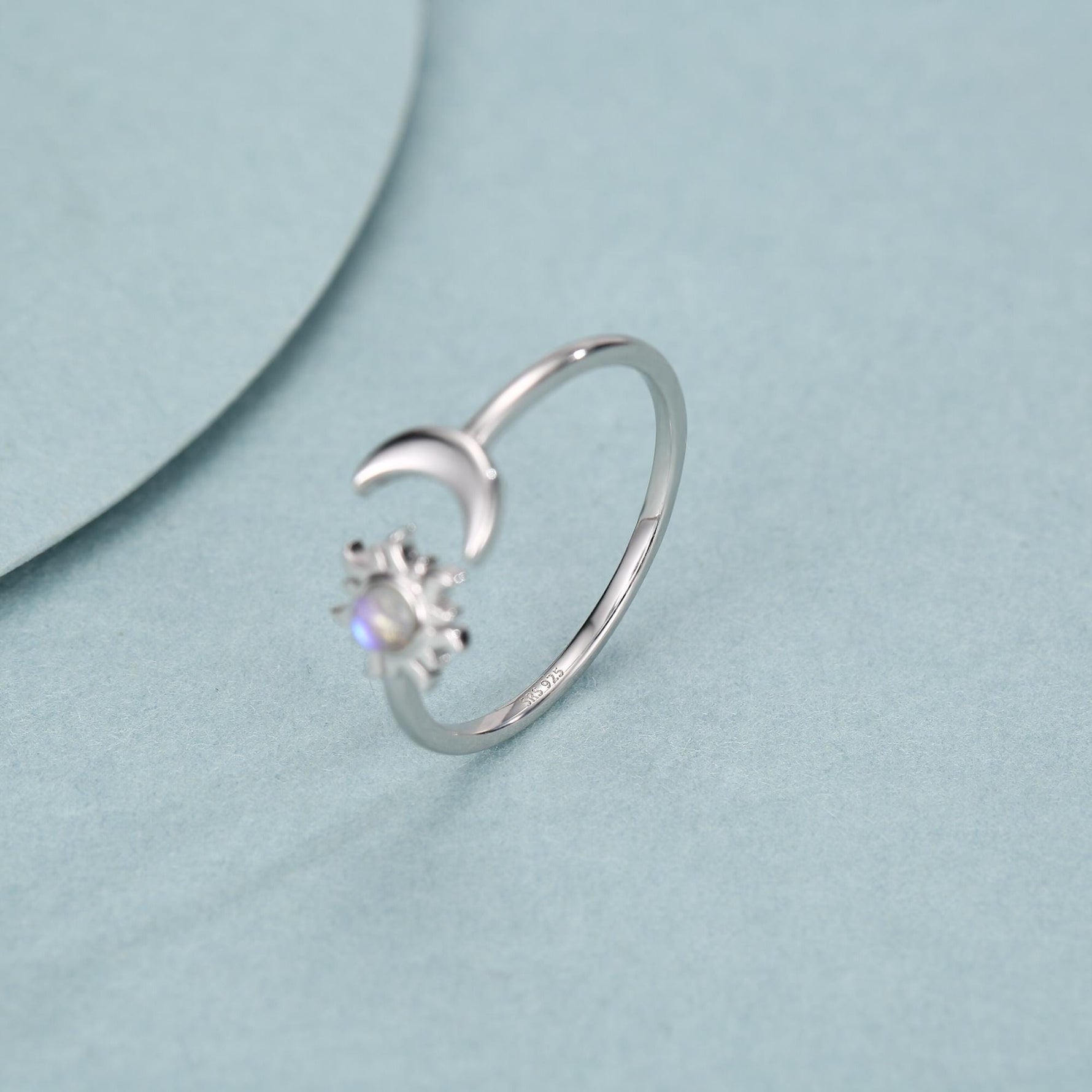 Moonstone Sun & Moon Open Ring