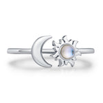 Moonstone Sun & Moon Open Ring