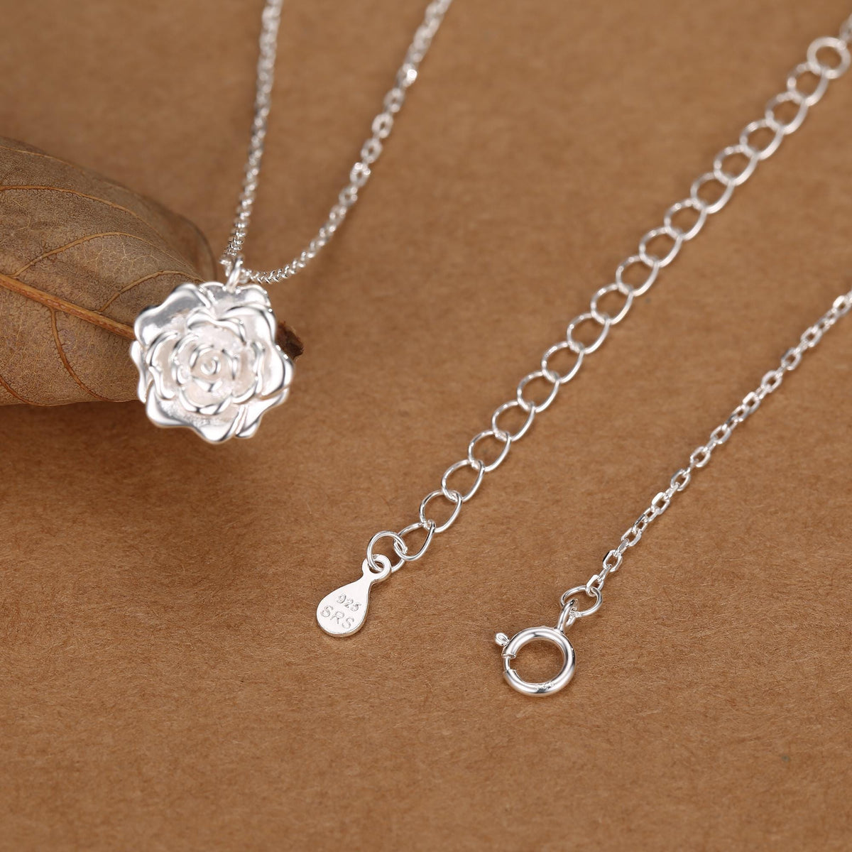 Rose Flower Pendant Necklace