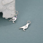 Sterling Silver Pigeon Earring Charms For Hoop Earrings