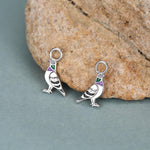 Sterling Silver Pigeon Earring Charms For Hoop Earrings