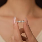 Triple Skull Motif Ring with Clear CZ