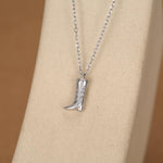 Cowboy Boot Pendant Necklace