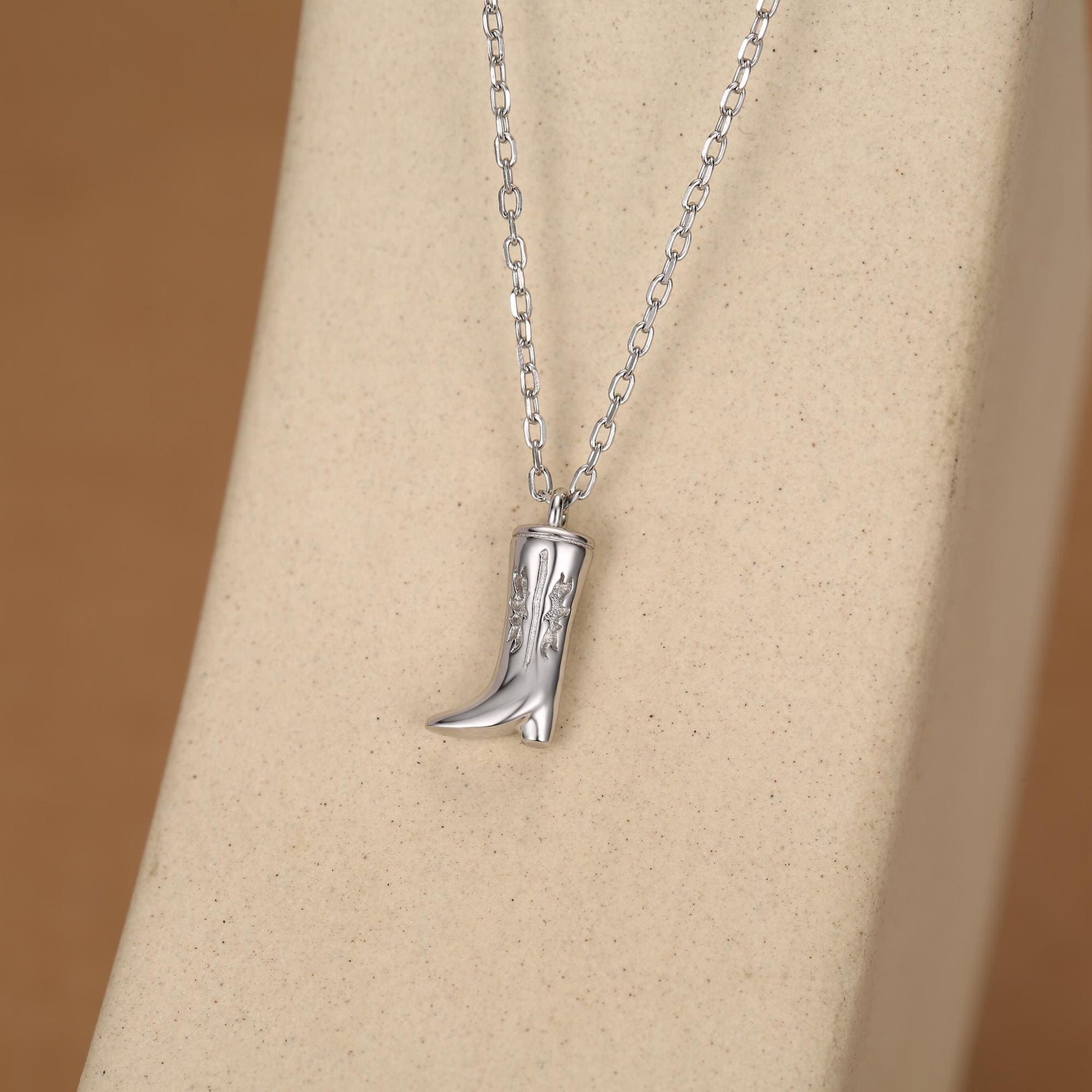 Cowboy Boot Pendant Necklace