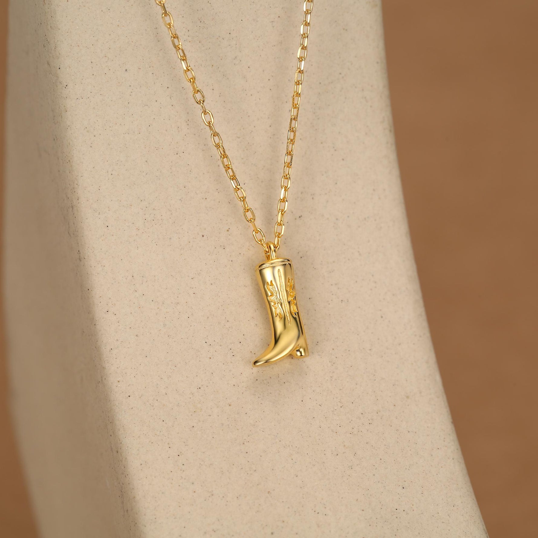 Cowboy Boot Pendant Necklace