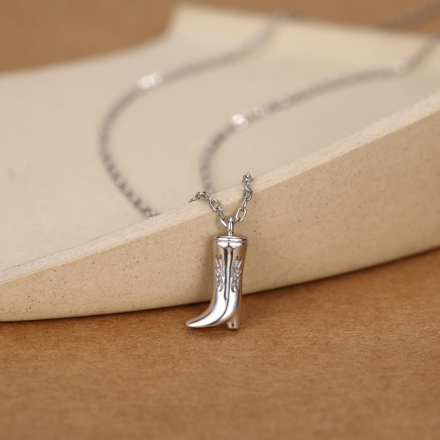 Cowboy Boot Pendant Necklace