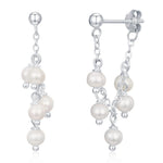 Sterling Silver Genuine Pearl and Chain Jacket Earrings in Sterling Silver, Silver or Gold, Tiny Ear Jacket, Irregular Shaped Pearls