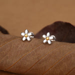 Sterling Silver Daisy 16G Internally Threaded Flat Back Earrings