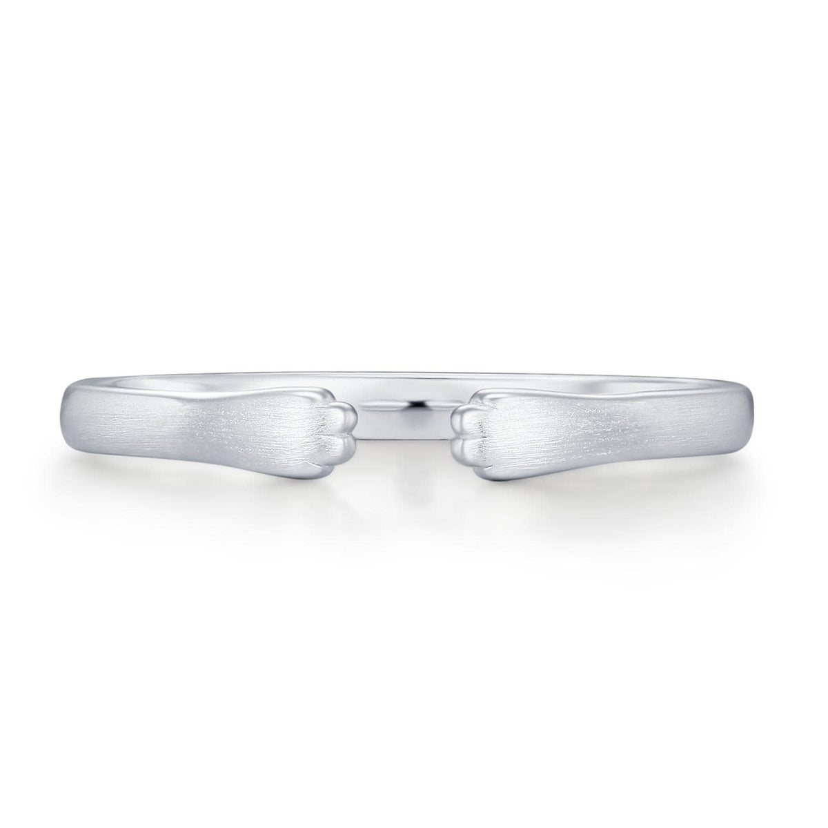 Sterling Silver Cat Paw Hug Adjustable Ring