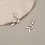 Sterling Silver Molecule Mismatched Hoop Earrings