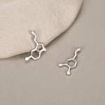 Serotonin and Dopamine Molecule Mismatched Charms in Sterling Silver for Hoop Earrings