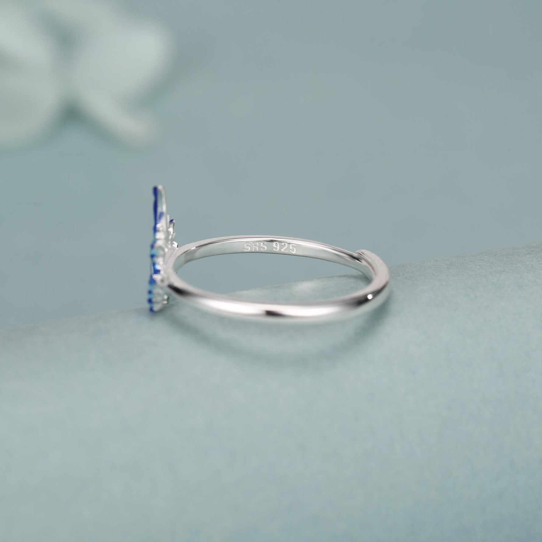 Sterling Silver Blue Dragon Sea Slug Enamel Ring