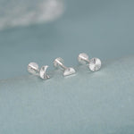 Sterling Silver Sunburst Moon Sun 16G Internally Threaded Flat Back Labret Earrings