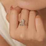 Sterling Silver Manta Ray and Whale Shark Adjustable Ring