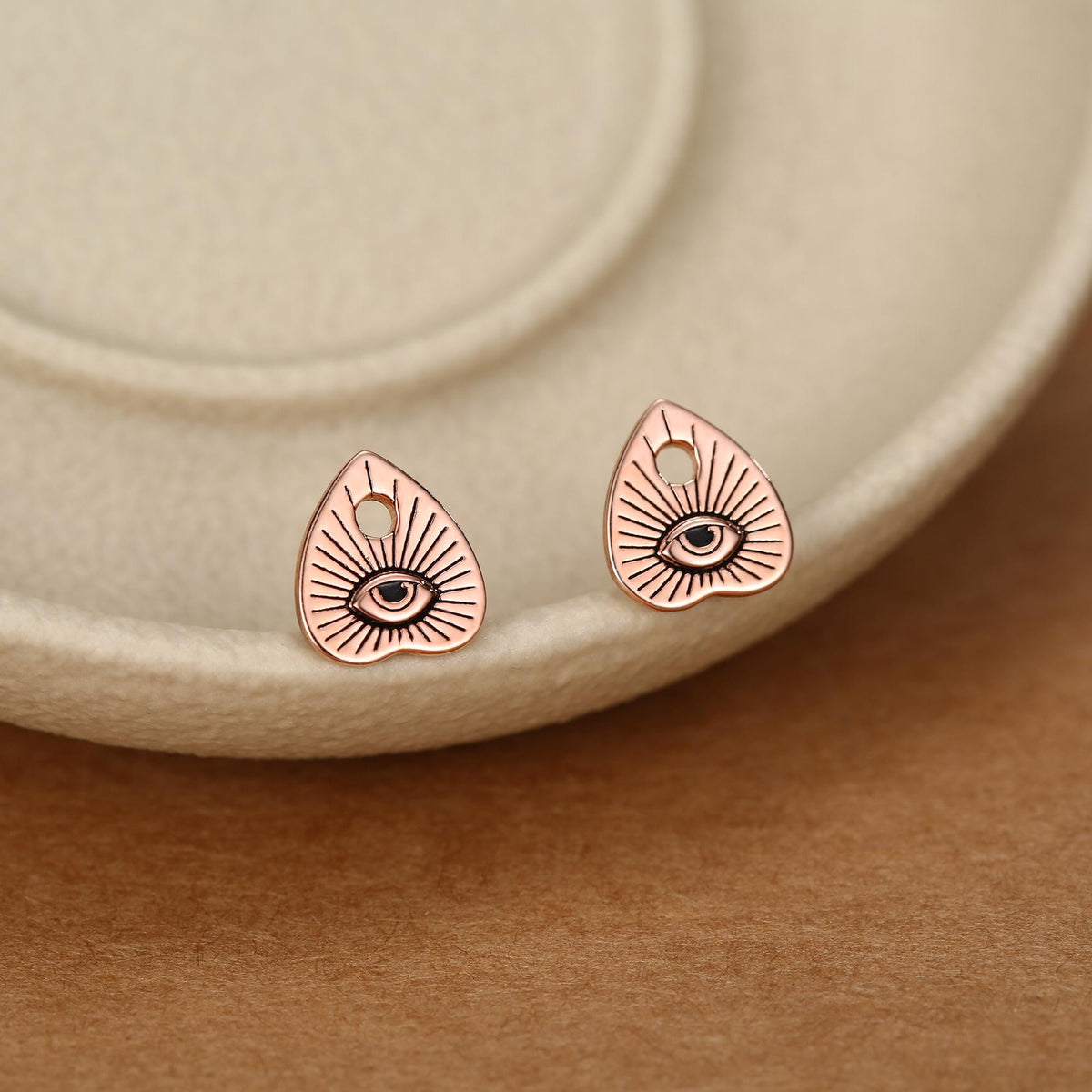 Sterling Silver Ouija Planchette Stud Earrings