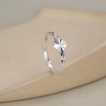 Sterling Silver Diamond Cut Starburst Ring