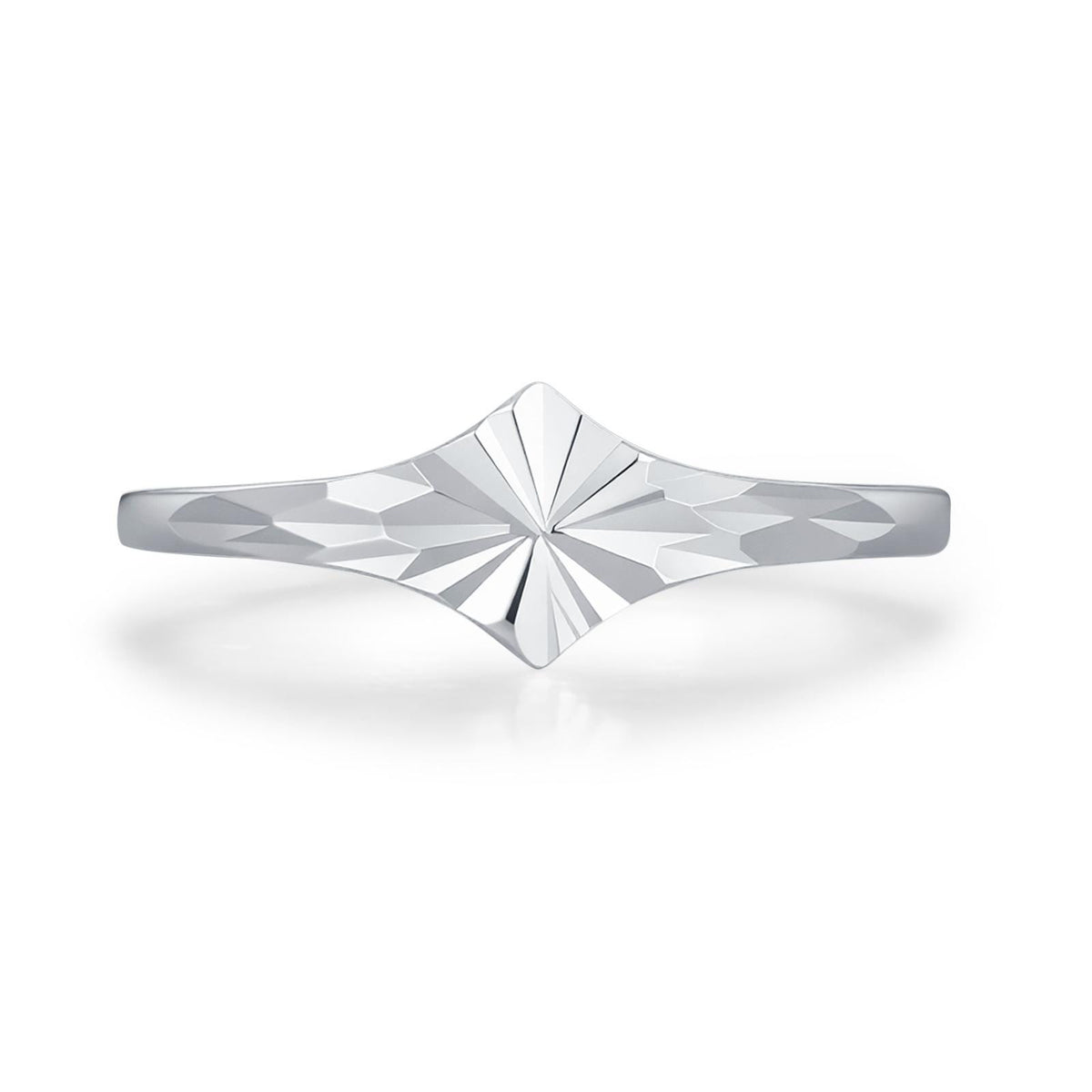 Sterling Silver Diamond Cut Starburst Ring