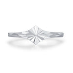 Sterling Silver Diamond Cut Starburst Ring