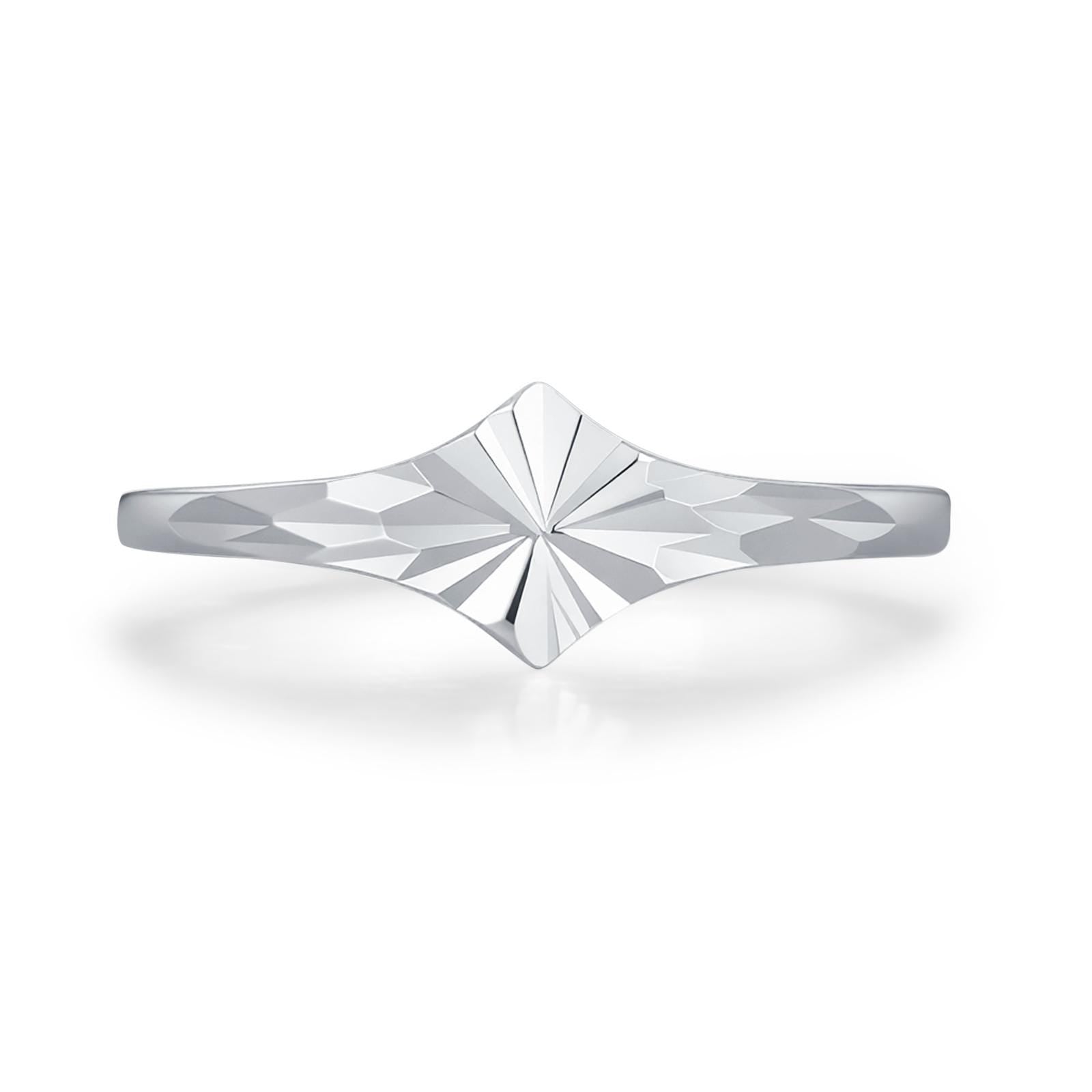 Sterling Silver Diamond Cut Starburst Ring