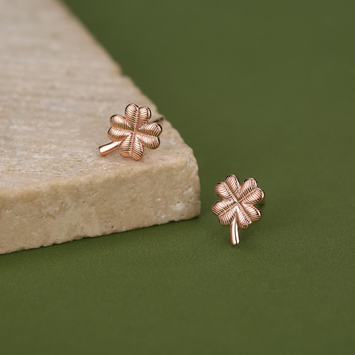 Sterling Silver Four Leaf Clover Stud Earrings