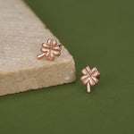 Sterling Silver Four Leaf Clover Stud Earrings