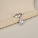 Sterling Silver Dangle Starburst Ear Cuff
