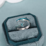 Sterling Silver Enamel Sardine Adjustable Ring
