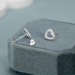 Sterling Silver Lace Heart Stud Earrings