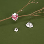 Sterling Silver Enamel Raspberry Stud Earrings