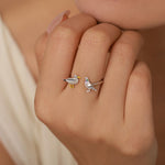 Sterling Silver Seagull and Pigeon Adjustable Ring