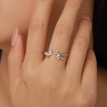 Sterling Silver Seagull and Pigeon Adjustable Ring