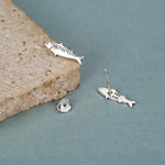 Sterling Silver Sardine Stud Earrings