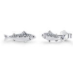 Sterling Silver Sardine Stud Earrings