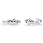 Sterling Silver Sardine Stud Earrings